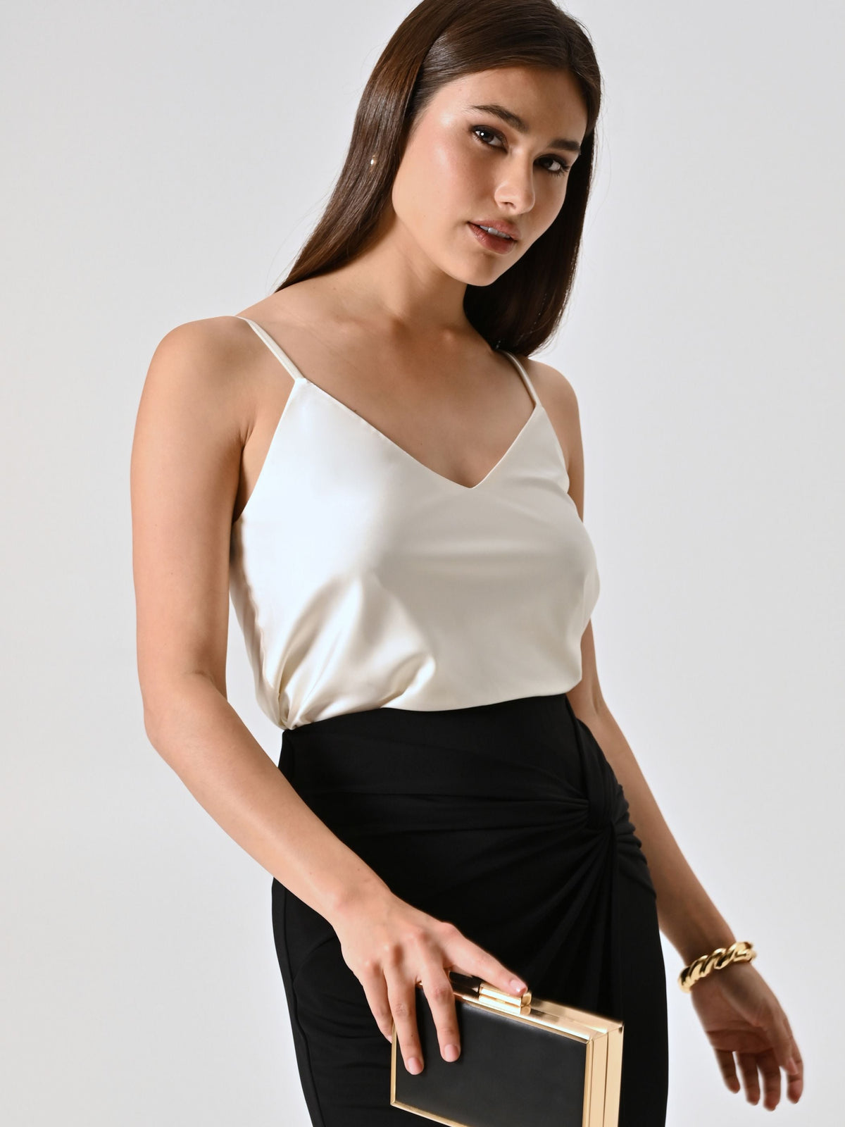 Top Spalline Sottili Bianco
