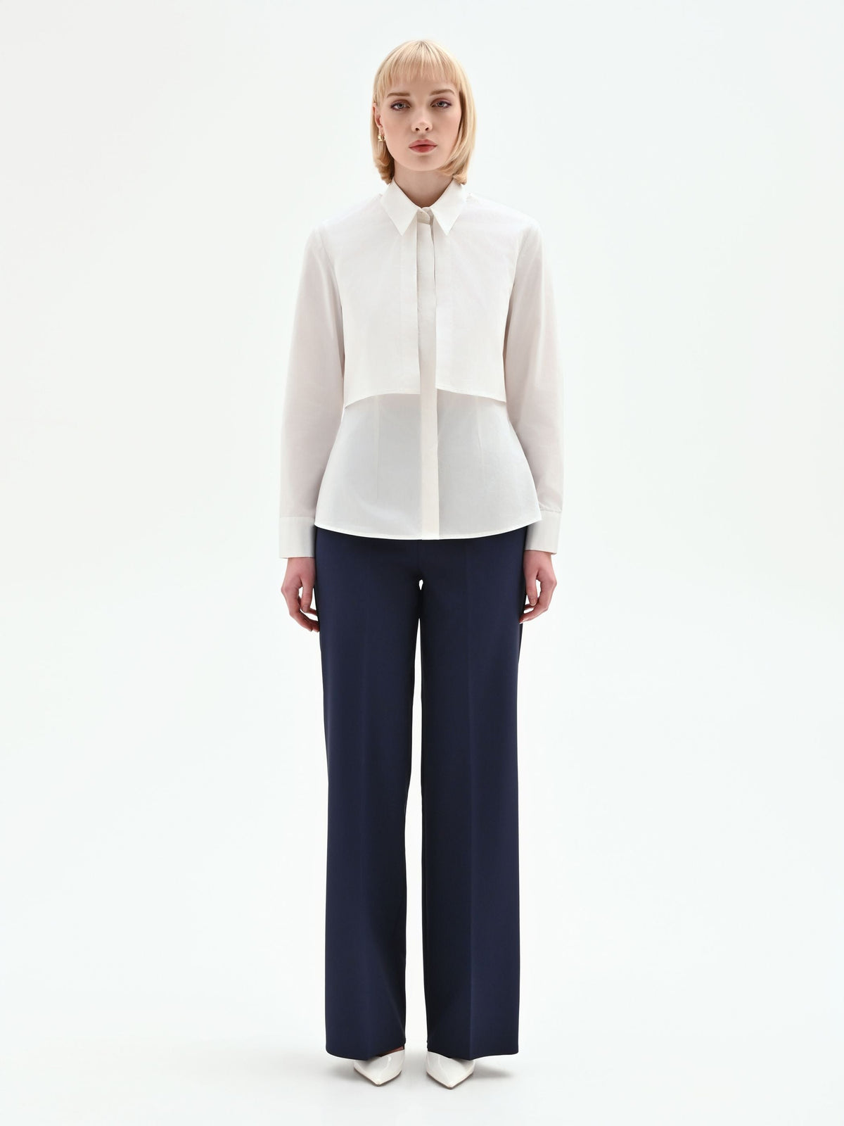 Camicia tre-in-uno bianca in cotone
