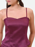 Top bustier bordeaux rosso in raso Giorgia Palmas X Rinascimento