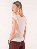 T Shirt in Lino con Anello