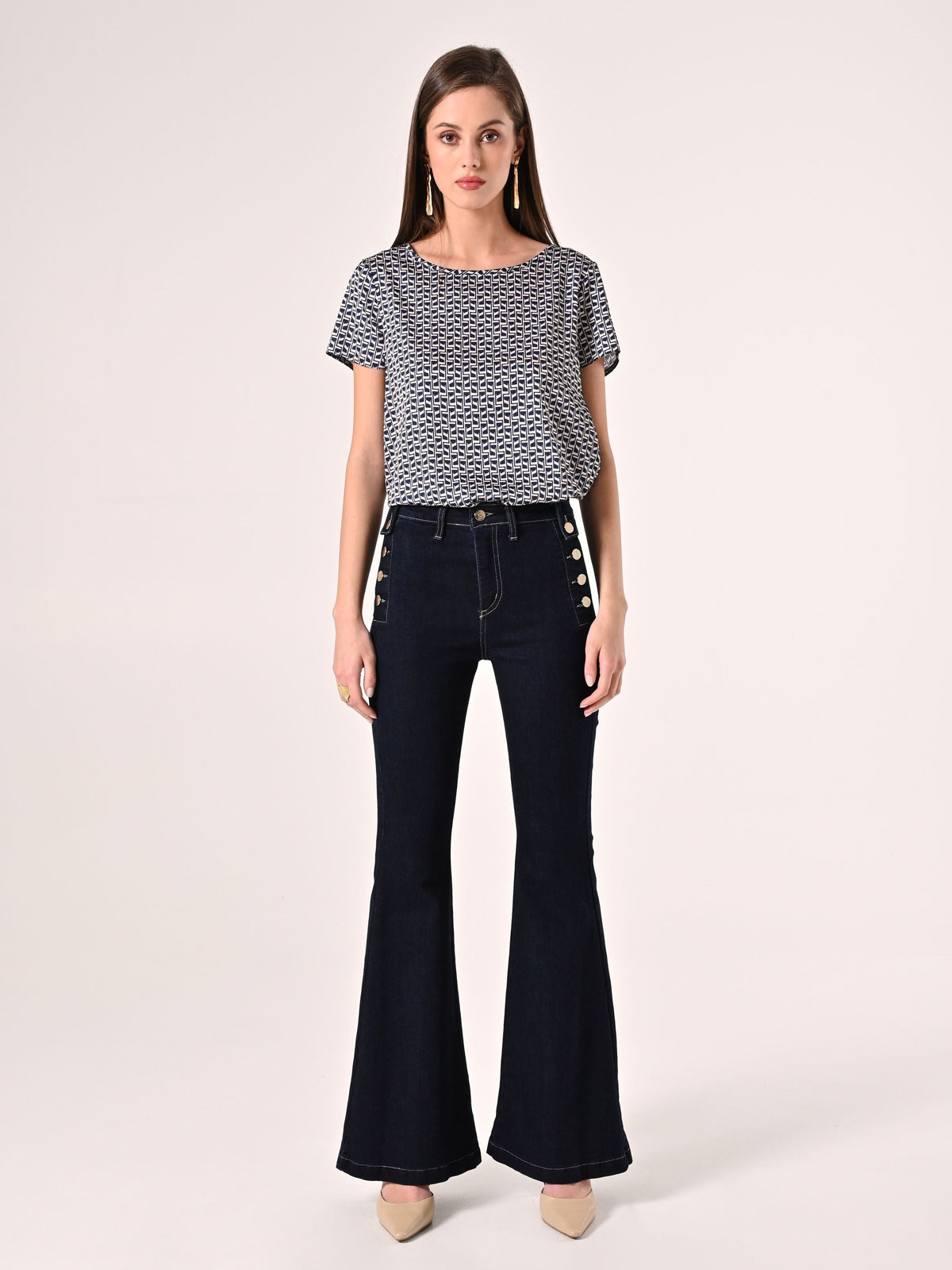 Jeans Flared Bottoni