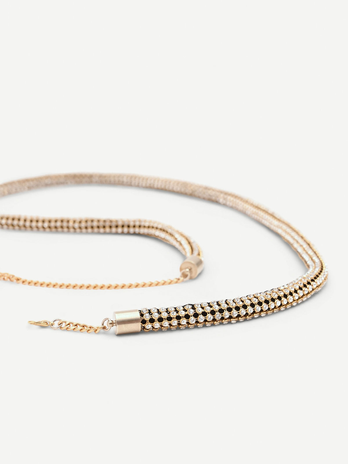 Cintura dorata con strass