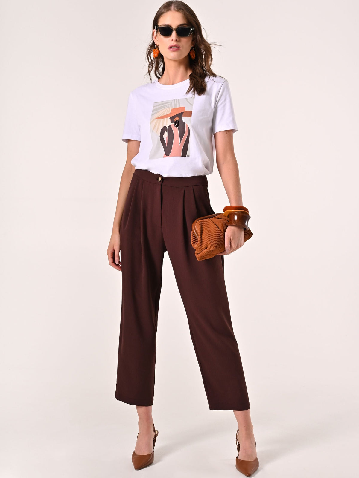 Pantaloni effetto Goffrato Marrone Cioccolato