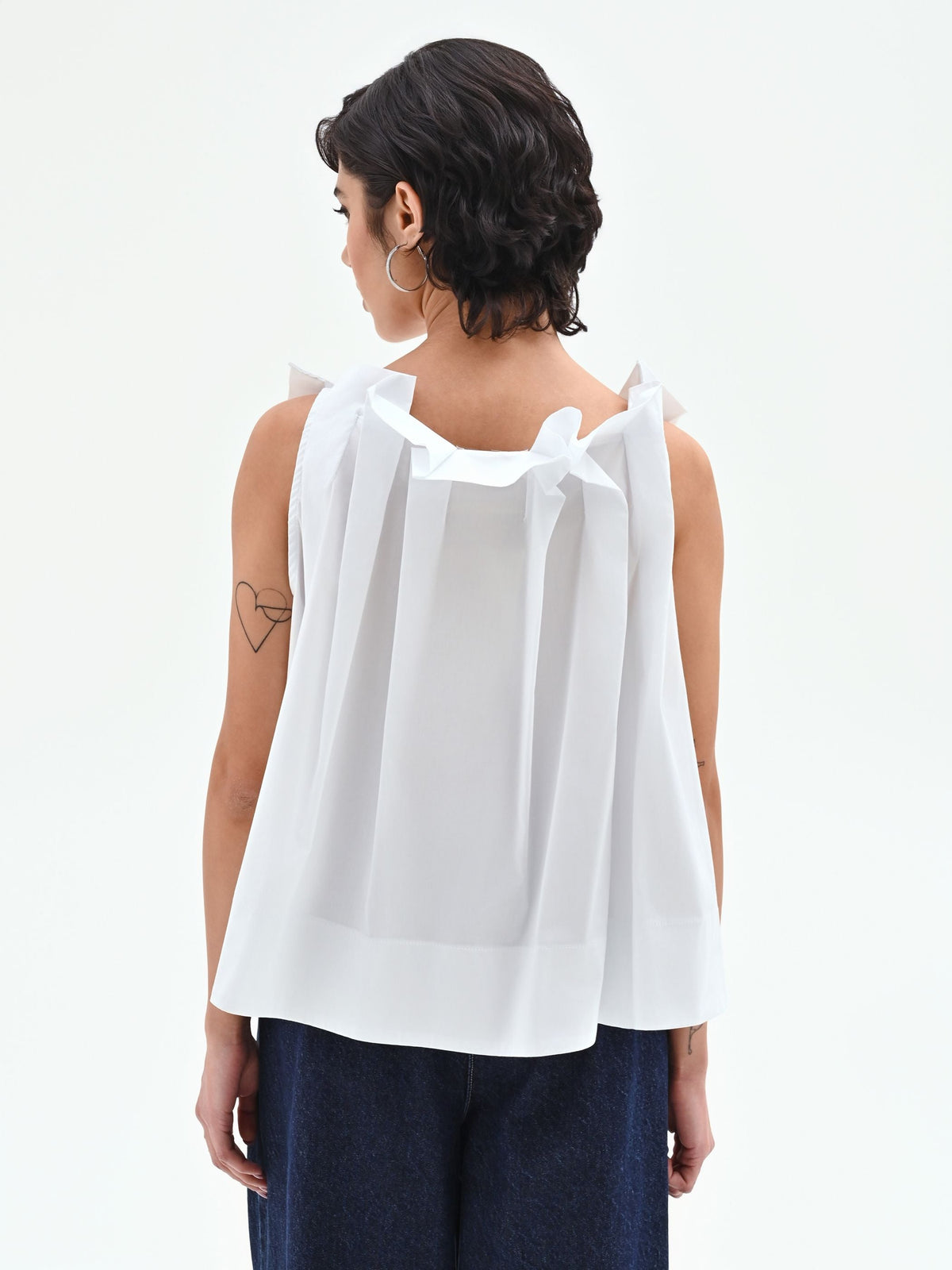 Blusa bianca in popeline