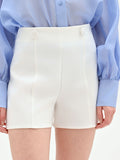 Pantalone corto bianco a vita alta