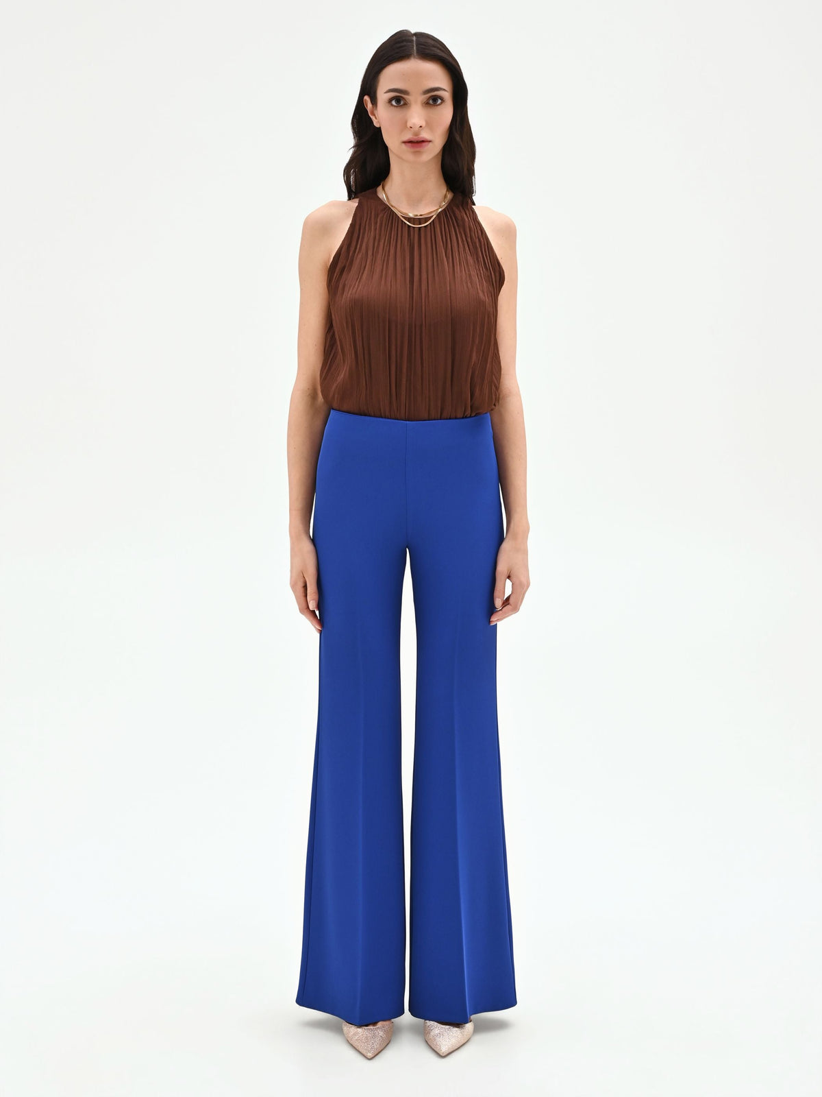 Pantalone a palazzo blu cina