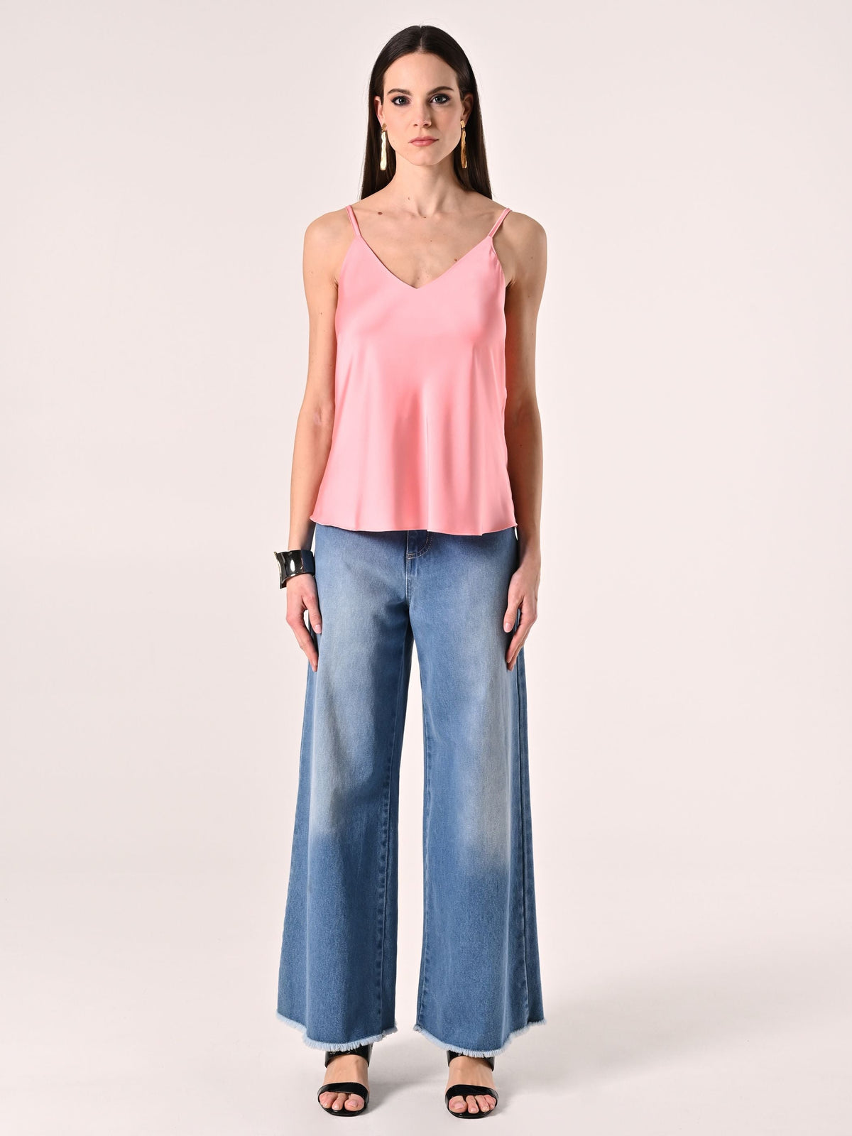 Top Spalline Sottili Rosa Antico