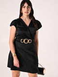 Abito Curvy in Raso Nero