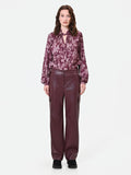 Pantalone cargo bordeaux rosso in similpelle
