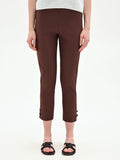Pantalone a sigaretta cioccolato con spacchi decorati