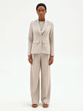 Giacca sfiancata beige gessata