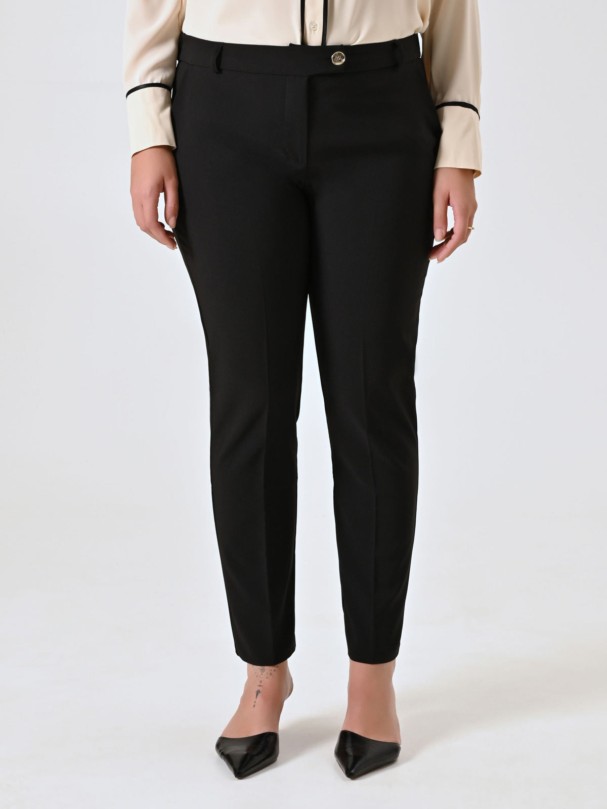 Pantaloni Curvy Straight Neri