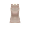 Top in maglia a righe color cioccolato