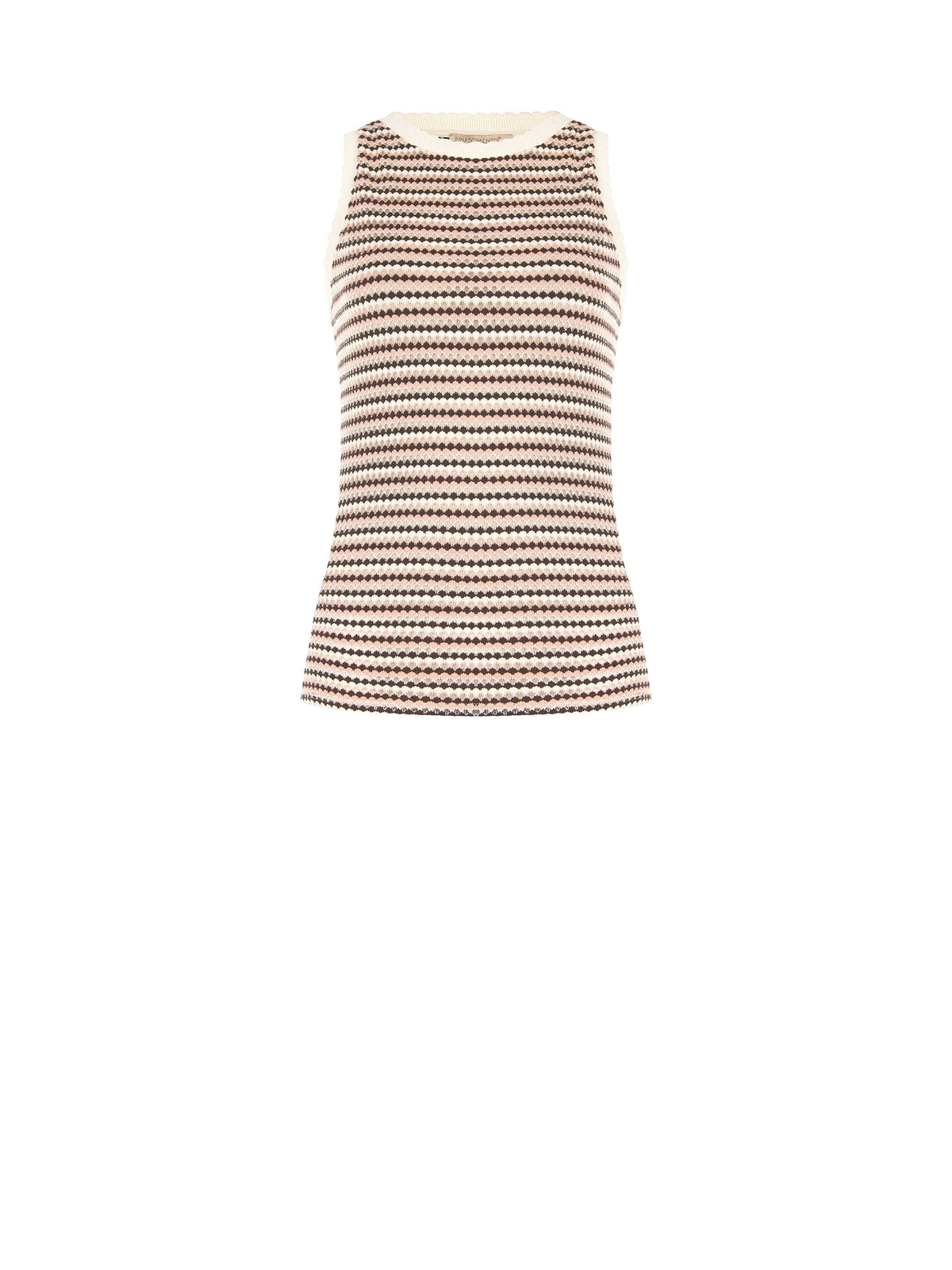 Top in maglia a righe color cioccolato