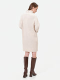 Abito in maglia panna con texture a costine