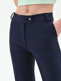 Pantalone blu dritto in tessuto tecnico