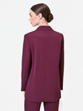 Giacca blazer bordeaux con cintura