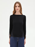 Maglia nera con inserti pizzo