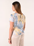Blusa Curvy stampa Azzurra & Gialla