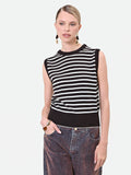 Top in maglia a righe marrone