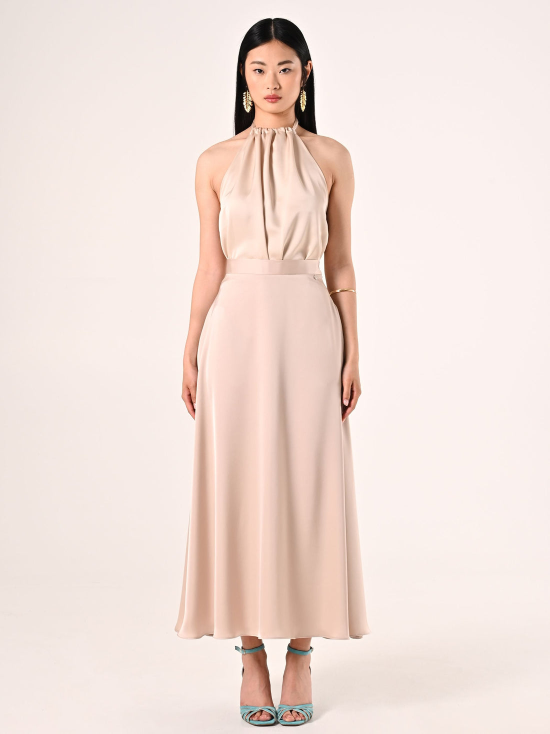 Top in Raso Beige Chiaro
