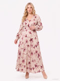 Abito curvy lungo stampa floreale