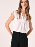 Blusa con Scollo Ribaltato Bianca