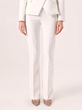 Pantaloni Mid Flared in Tessuto Tecnico Bianco