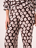 Pantaloni stampa Fiori Rosa & Cioccolato