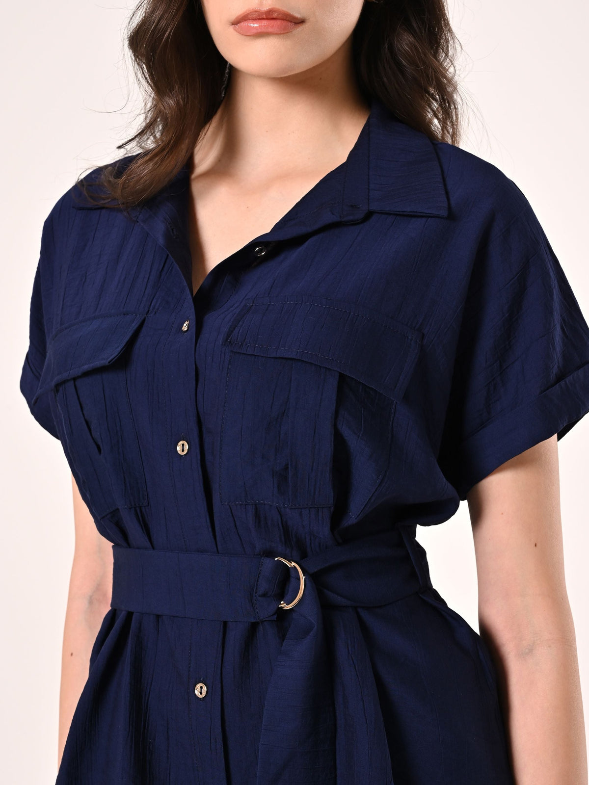 Camicia Blu effetto Goffrato