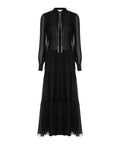 Maxi Abito in Crepe Georgette Nero
