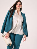 Blusa Curvy in Raso Bianco