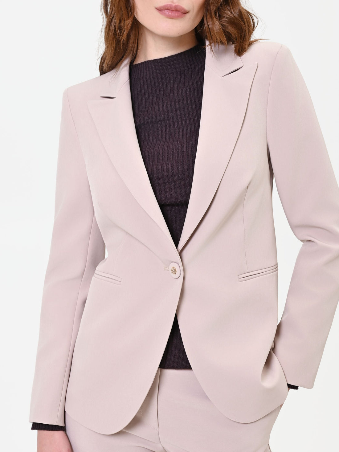 Giacca monopetto tortora beige