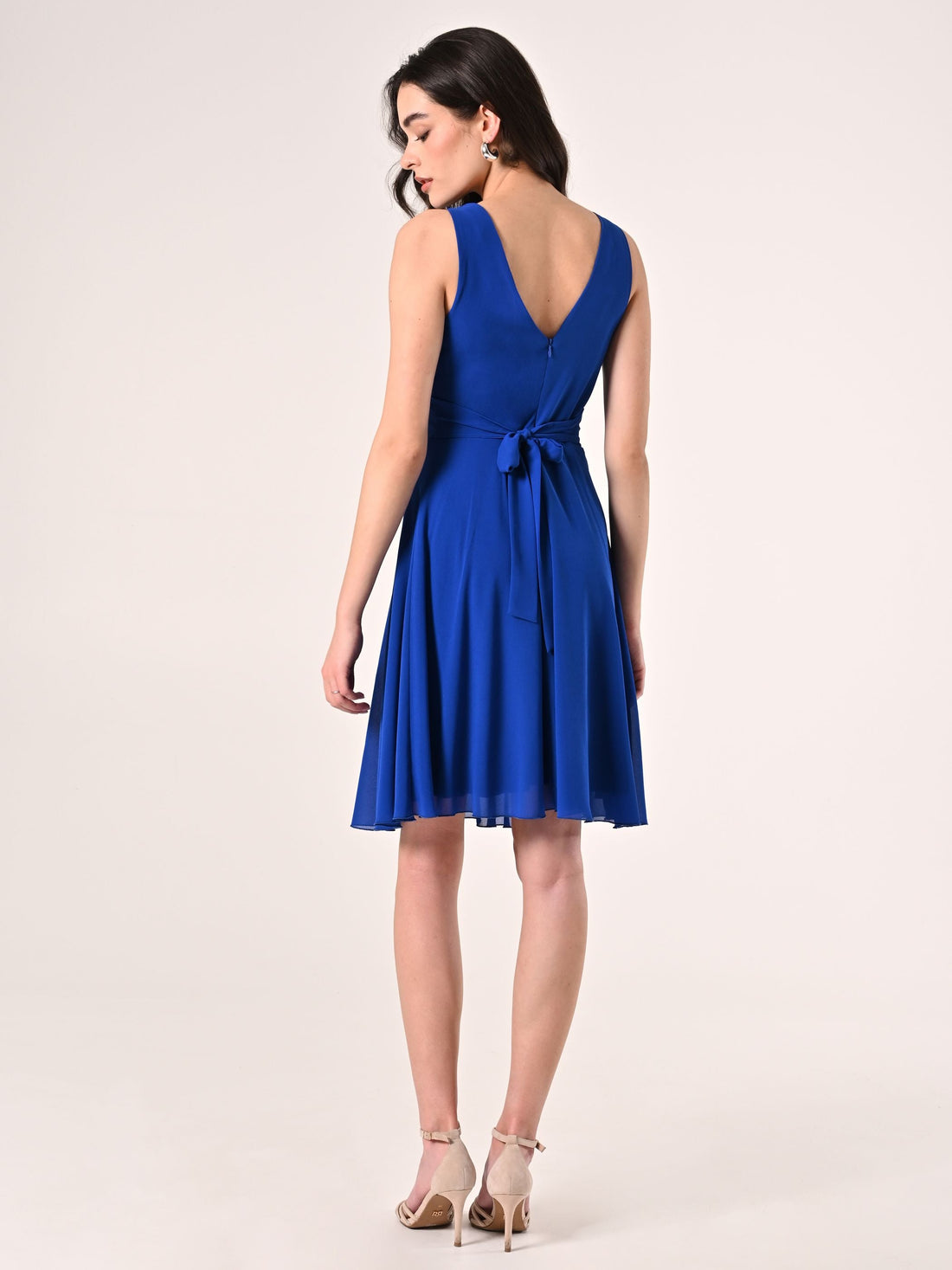 Abito Blu Cina in Crepe Georgette