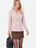 Giacca doppiopetto tortora beige con bottoni gioiello