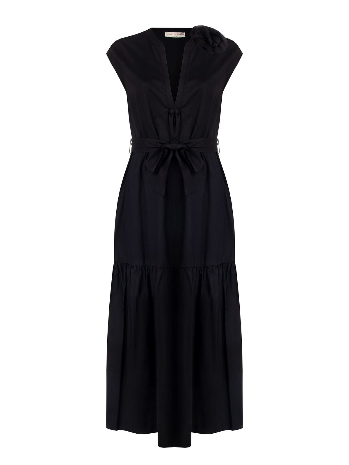 Abito Curvy Nero in Lino Viscosa