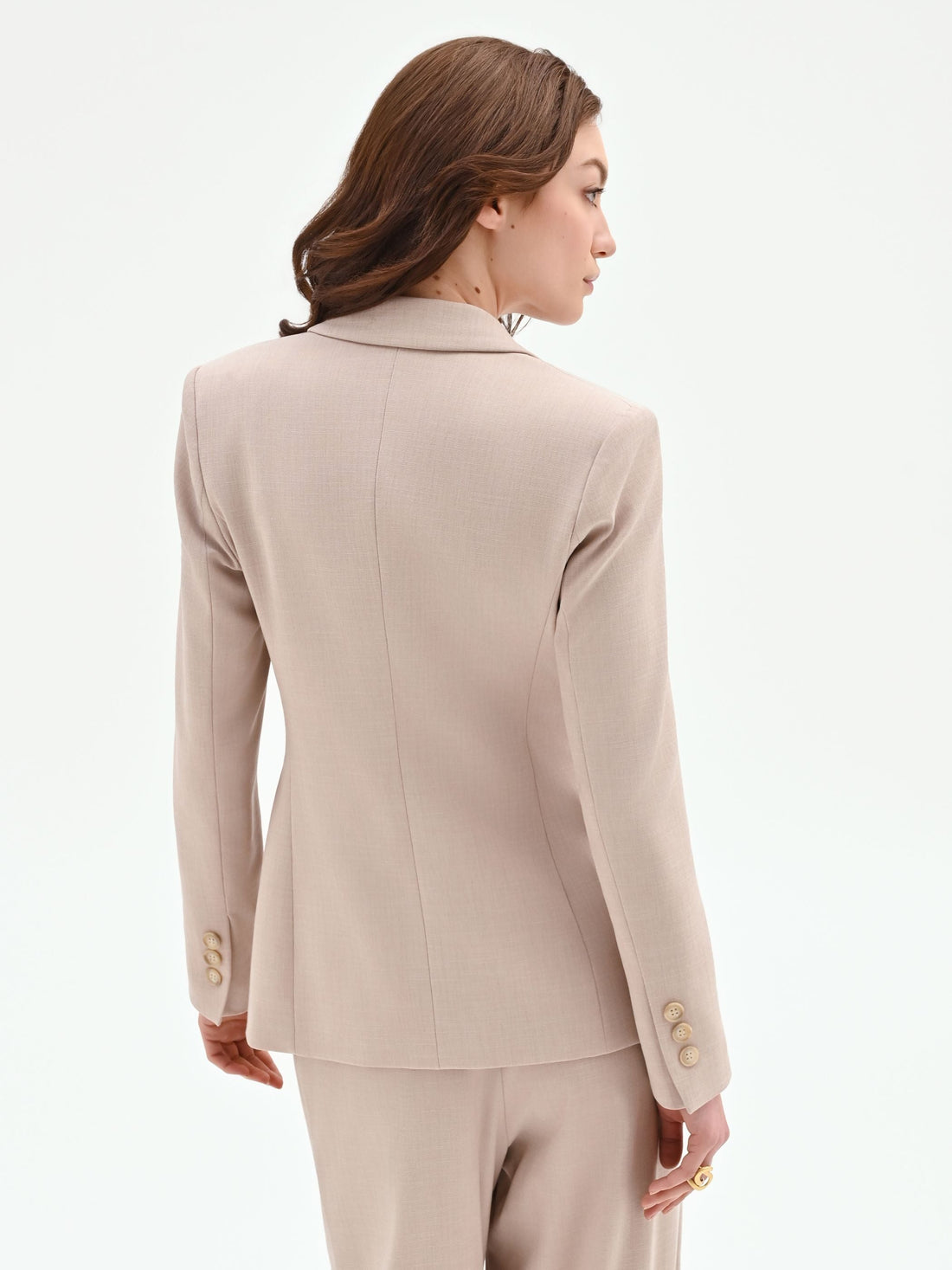 Giacca monopetto color tortora beige