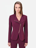 Giacca bordeaux rosso con zip asimmetrica