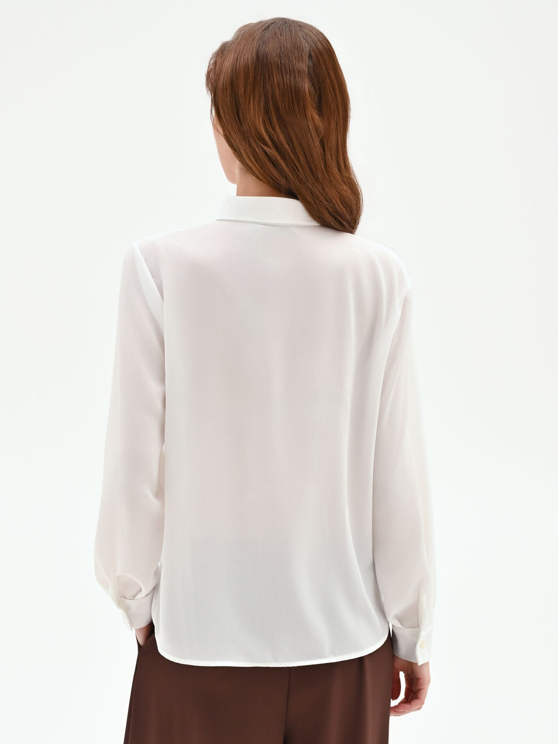 Camicia panna bianco con plastron plissé