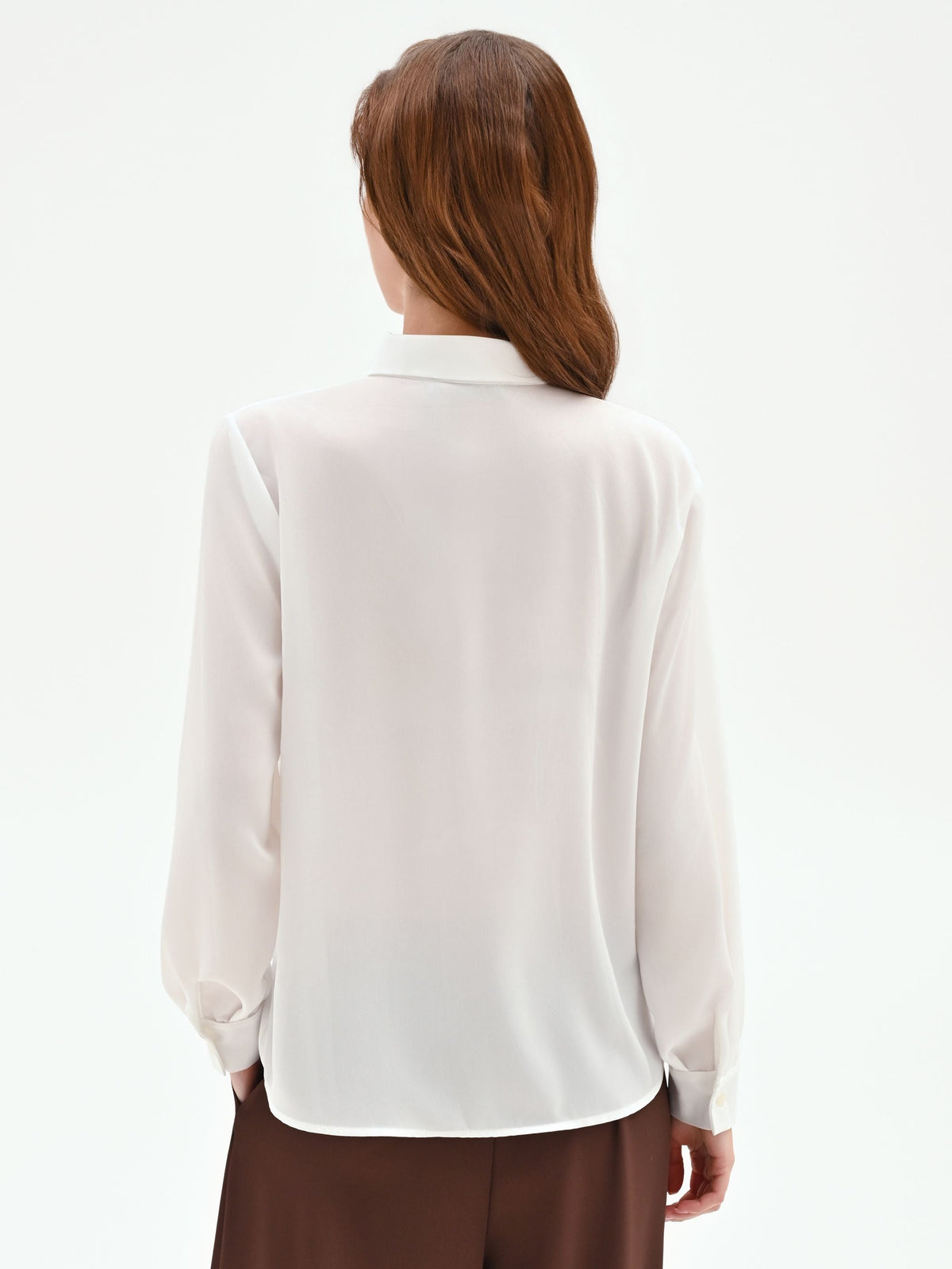 Camicia panna bianco con plastron plissé