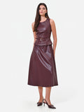 Abito midi in similpelle rosso bordeaux Giorgia Palmas X Rinascimento
