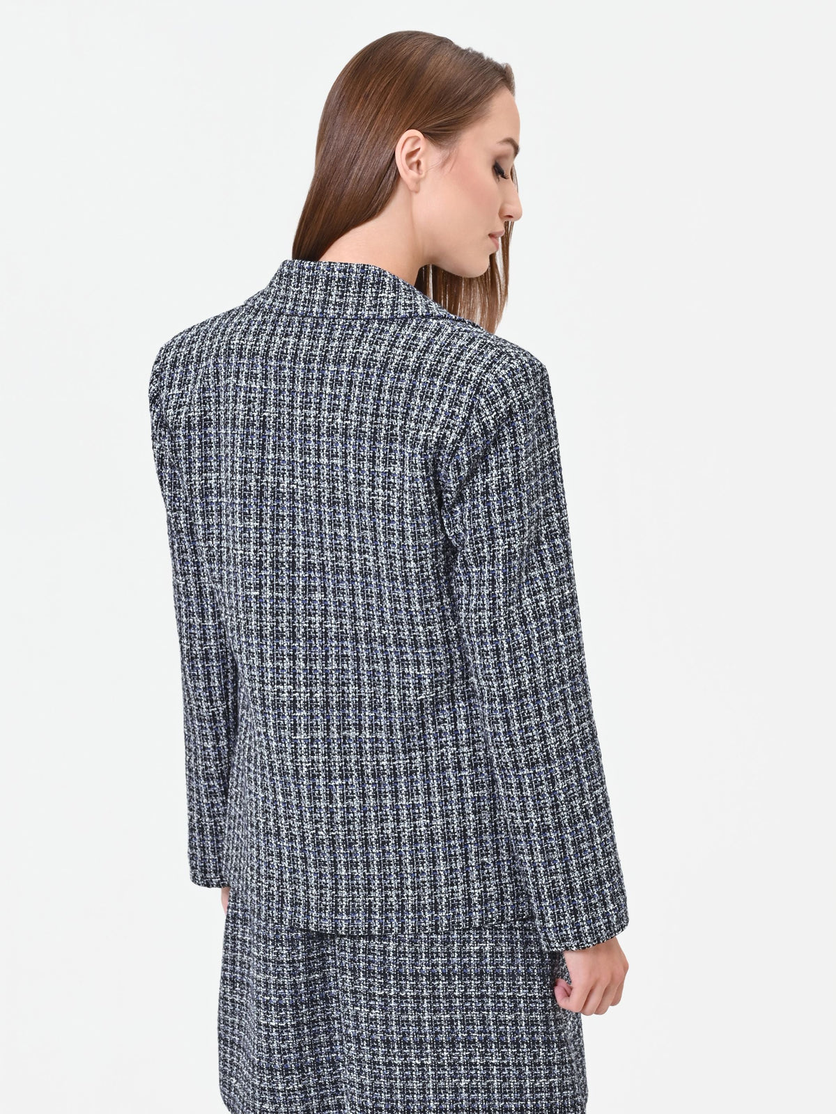 Giacca in stuoia mélange blu navy