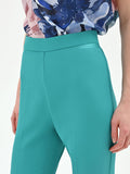 Pantalone turchese slim azzurro a vita alta