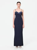 Tuta lunga blu navy con corpetto bustier