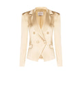 Giacca in Raso di Viscosa Beige Scuro