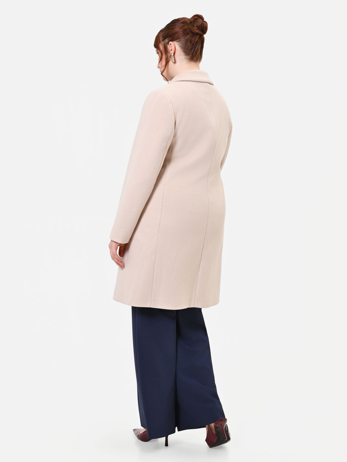 Cappotto Curvy  monopetto tortora beige