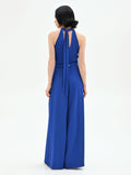 Tuta elegante blu Cina con pantalone a palazzo
