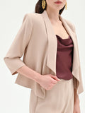 Giacca tortora beige dal design aperto in viscosa