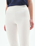 Pantalone a zampa bianco in tessuto tecnico