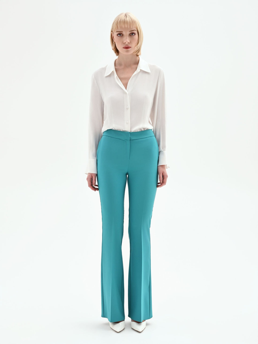Pantaloni studio Flared Verde Smeraldo
